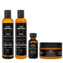 Live Beared Complete Beard Grooming Kit - Wash, Conditioner, Butter and Oil - Made in the USA with All-Natural Ingredients - Mens Groom Set