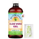 לילי של המדבר Aloe Vera Gel - Inner Fillet Filter Aloe Vera Drink, Thicker Consistency, Digestive Enzymes for Gut Health, Stomach Relief, All Glowing Skin 16 Fl Ozly Sachet Included.