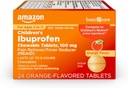 טבליות Ibuprofen Chewable של ילדים, 100 מ"ג, כאב Reliever ו Fever להפחית, כתום פלאמור, עבור כאבי, כאב, כאב, כאב גרון, כאב יתר ו הקלה כאבי ראש, 24 הרוזן הרוזן
