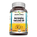 אומגה נורוויג'ן Cod Liver Oil 1250 Mg Softgels תוסף אומגה 3, EPA, DHA, ויטמין A, ויטמין D & ויטמין E (Lemon | 120 Count)