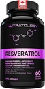 Nutratology Resveratrol תוספת של חומצה פולית - Anti Aging Trans Resveratrol - מגביר את בריאות Cardiovascular, התחדשות תאים וצמיחה שיער - 60 קפסולות - 30 משרתים