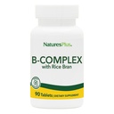 NaturesPlus B-Complex with Rice Bran - 90 טבליות - Vegetarian, Gluten Free - 90 משרתים