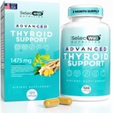 תמיכה מתקדמת Thyroid, 2 חודשים אספקה - תמיכה אנרגיה, פוקוס ומאזן הורמונים - עם Iodine, Selenium, Ashwagandha & L-Tyrosine (Vegetarian, non-GMO)