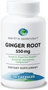 ספאדור ג'ינג'ר Root 550 מ"ג תוספת לגברים ונשים, תומך בבריאות העיכול, ללא צבע מלאכותי או משמרות (550 מ"ג, 100 קפסולות)