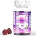 Elderberry חניכיים Sambucus עם ויטמין C Immune תמיכה תוספת לנשים וגברים,Elderberry Flavor Gummy, 30 יום אספקה - 60 הרוזן