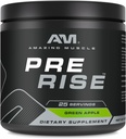 שריר מדהים לקום | תוספת של אבקת Pre-Workout עם Caffeine & Beta-Alanine עבור גברים ונשים | 25 משרתים (25 משרתים, גרין אפל)