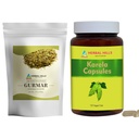 HerBAL HILLS גורמאר אבקת תה וקרלה קפסולות Pack של 2 Combo