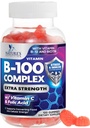 B מורכב חניכיים עם ויטמין C & Folic Acid, תוספת כוח סופר ויטמין B עם Niacin, B6, Folic Acid, B12, Biotin, האנרגיה של Nature's Energy Immune תוספי - 120 חניכיים