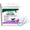 Vet's Best Ear Relief Finger Wipes, אוזניות אצבעות נקיות לכלבים, Sooths & Deodorizes, 50 כלבים