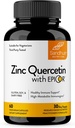 Zinc Quercetin של Sandhu's Zinc Quercetin עם EpiCor 60 קפסולות צמחוניות - תוספת גבוהה של זינוק ללא גלוטן - High Potency Immune Support