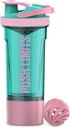 Artoid Mode Inspirational Fitness Workout Sports חלבון Shakerבק 24Ounce, טכנולוגיית שילוב כפולה עם Shaker Balls & Mixing Grids Included, Twist and Lock Protein Storage Included