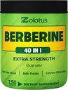 Zolotus Berberine תוסף 40 ב 1, עם Sea Mos, Cinnamon, Milk Thistle, Apple Cider Vinegar, Quercetin for Digest, Immune System & Heart Health