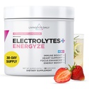 Livingood Daily Electrolytes אבקת, פוליקה אלקטרוליטית עם ויטמין C, טאורין, D Ribose & FOS, סוכר חינם אלקטרוליט משקאות Mix, Keto, Gluten Free, Strawberry Lemonade, 30 משרתים
