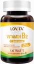 Lovita ויטמין B2 (Riboflavin) 100mg, Timed לשחרר, 8 שעות Sustained, תמיכה Metabolism & Nerve Health, 130 Tablet טבעוני