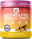 Keppi Keto Electrolytes אבקת No Sugar - סוכר חינם אלקטרוליטים - מיוצר בארה"ב - הידרציה מתקדמת, ביצועים ושיקום - טעים טרופי פלפור - Mixes בקלות No Clumps