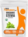 BulkSupplements.com אורגני Stevia אבקת - Pure Sweetener, מקורו של Stevia Leaves, Herbal תוסף - טבעוני & Gluten חינם, 500 מ"ג לשרת, 250g (8.8 oz) (Pack של 1)