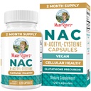MaryRuth Organics NAC תוסף N-Acetyl Cysteine | 2 חודשים אספקה | NAC 1000 מ"ג עבור קפסולות טבעוניות | Gluthamine Precursor