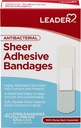 LEADER Sterile Sheer Adhesive Bandages, BT Free, בלנדרים עם עור, מסייע למנוע זיהומים, הגנה נוחה עבור עזרה ראשונה ו Wound Care (3/4) x 3, 40 Count)