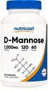 מזון זול D-Mannose 1000mg Per לשרת, 120 קפסולות - 500 מ"ג פר קפסולה, Urinary Tract Health, non-GMO ו Gluten Freeten