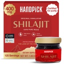HANDPICK 400 מ"ג אולטרה ריכוז טהור Hilajit Resin | 75% Fulvic Acid, 85+ מינרלים | Feel Masculinity, High Potency, Power & Stamina I מעבדה נבדק עבור טוהר I 50 gm (125 מנות)
