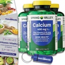 בחירת Bundle Spring Valley Calcium Plus ויטמין D Tablet 600 מ"ג 250 Ct 3 pk (750 Total) + "Vitamin Vitality" & Pill Container (5 פריטים)!