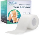 Boysea Silicone Scar Sheets (1.6) x 120) Clear Silicone Scar Tape Tape - Scars Removal Treatment - Reusable Scar Strips for Keloid, C-Section, Burn, Surgical Scars