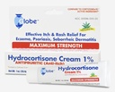 Globe Hydrocortisone כוח מקסימלי קרם 1% w / Aloe, Anti-Itch Cream for Redness, Swelling, Itching, Rash & Dermatitis, באג /Mosquito Bites, אקסמה, טחורים ועוד