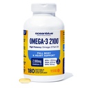 Oceanכחול Professional אומגה 3 2100 - 180 ct - תוספת שמן דגים ללא פשרות עם High-Potency EPA, DHA, DPA - Wild-Caught - Orange Flavor (90 משרתים)