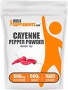 BulkSupplements.com קייאן פפר 40000 אבקת ענק - תוספי Capsaicin, Cayenne Pepper אבקת - טבעוני וגלוטן חינם, 500 מ"ג לשרת, 500g (1.1 lbs) (Pack of 1)