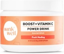 Wink Well Boost ויטמין C אבקת אנרגיה לשתות עבור Immune Booster ו Antioxid מכיל ויטמין C 100% טהור Ascorbic Acid, ויטמין D3 Cholecalciferol Magnesium, ו- Zinc 30 משרתים