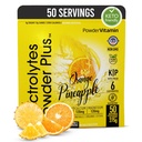 אבקת אלקטרוליטים פלוס (50 משרתים), 0 Calorie Keto, 0 סוכר, No Maltodextrin, 1000mg Potassium, 120 מ"ג Calcium, 120 מ"ג מגנזיום, אבקת לחות (50 משרתים, כתום Pineapple)