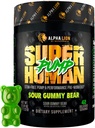 ALPHA LION Superhuman Pump טרום Workout אבקה, Nootropic Caffeine & Stim Free Preworkout תוסף, Nitric Oxide Booster, שריר מקבלר, אנרגיה ו Focus (42 משרתים, Sour Gummy Bear)