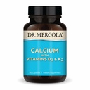 Dr. Mercola Calcium עם ויטמין D3 & K2 - תומך העצם & הלב בריאות * - Calcium עם ויטמינים D3 & K2 - Eggshell-Derived - non-GMO, Gluten-Free & Soy חינם - 30 קפסולות (30 משרתים)