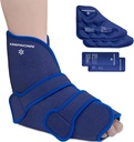 KingPavonini Ankle Foot Ice Pack Wrap for Sproved Ankle and Surgery Recovery, Reusable Gel Ice Packs for Feet Injuries, Plantar Fasciitis, Achilles Tendonitis, Hot/Cold Therapy (1 Wrap +4 Gels)