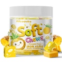 Iron Soft Chews תוסף עם ויטמין C | Pineapple Flavored | Gluten Free | תוספת ברזל לנשים וילדים | 60 Count | 2 חודשים אספקה