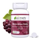 EZ Melts Dissolvable Resveratrol תוסף 150 מ"ג, סוכר חינם, 1-Month אספקה - 1 Pack