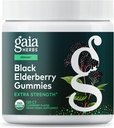 גאיה Herbs Black Elderberry (Sambucus nigra) תוספת מסטיקנים - תוספת תמיכה טעים Immune * - Made with Certified Organic Black Elderberries for Immune System Support
