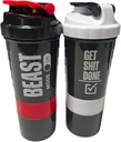 חלבון גנרי שיקר בקבוק - ShakePro16oz BPA-Free Shaker בקבוק עם Leak-Proof אחסון עבור אבקה / פילס - אידיאלי עבור כושר והתעמלות