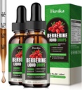 (2 Pack) Berberine HCL נוזל טיפות - 1500 מ"ג ברברין תוספת עם Ceylon Cinnamon, Chromium, Turmeric, Niacinamide - תמיכה Metabolism ומערכת החיסון, Gut בריאות טבעונית