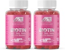 MB One biotin Gummies-High Potency-Healthy שיער, עור וציפורים חיזוק, ויטמין B7, (10000 Mcg) Non-GMO, Pectin Plant Based, עבור ילדים ומבוגרים, Strawberry טבעי פלאדור 2 Pack