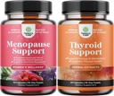 Bundle של שלם Herbal Menopause תוספת עבור נשים עבור הזעה לילה הזעה Mood ועוד עם Dong Quai Vitex Chaste ברי Herbal Thyroid תמיכה תוסף Mood Enhancer אנרגיה עבור Thyroid