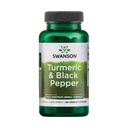 Swanson Turmeric & Black Pepper - בריאות משותפת אורגנית, בריאות הלב, העיכול, ו- Liver Support Supplement - Natural Formula for Enhanced Bioavailability & Absorption - (60 קפסולות Veggie)