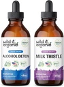 Wild & אורגני אלכוהול Detox Tincture 4 fl oz & Milk Thistle Tincture 4