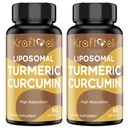Liposomal Turmeric Curcumin 2200 מ"ג עם Black Pepper עבור Absorption משופרת ותמיכה משותפת, 60 רכות (2 בקבוקים)