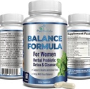 תרכובת איזון עבור נשים - לבריאות Vaginal, Herbal Detox & ניקוי, Vaginal Probiotics, תומך פלורה משפטית בריאה, עוזר עם זיהומים Yeast 60 קפסולות