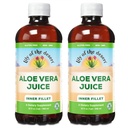 לילי של המדבר אורגני Aloe Vera Juice 2Pack - Inner Fillet, Natural Gut & Digestive Support, Stomach Relief, 32 Fl Oz Ea