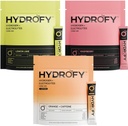 Hydrogen + Electrolytes לשתות Mix Raspberry, Orange + Caffeine, ולימון Lime Bundle 75 המשרתים | חבילות הידרה העליונות עם Molecular Hydrogen (H2), Sodium, Potassium, Magnesium ו Calcium