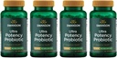 Swanson Ultra Potency Probiotic Health Immune System תומך 66 מיליארד CFU Prebiotic NutraFlora scFlora 60 DRcaps Veggie קפסולות (4 Pack)