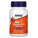 Now Foods ויטמין K-2 (MK7) Veg כמוסות, 100 mcg, 60 Count, Pack of 2