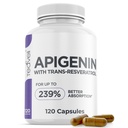 תוסף Apigenin מתקדם עם Resveratrol עבור זמינות ביולוגית גבוהה - 50mg Apigenin עבור תמיכה בשינה ללא מלטונין- Complements Magnesium Threonate, L Theanine- 120 קפסולות, ידידותי טבעוני